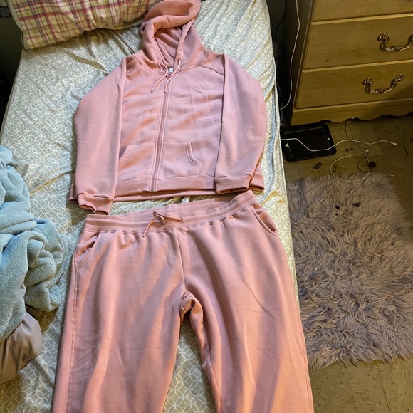 pink plus size sweat suits